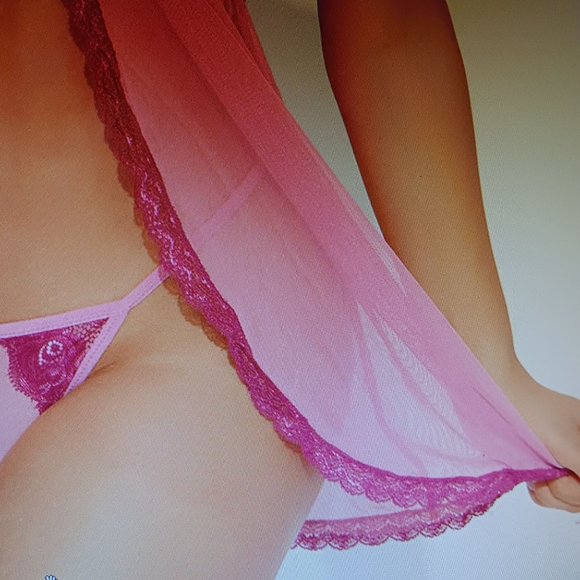 FRENCH AFFAIR BABYDOLL SET SIZE LARGE FUCHSIA COLOR - Picture 11 of 14